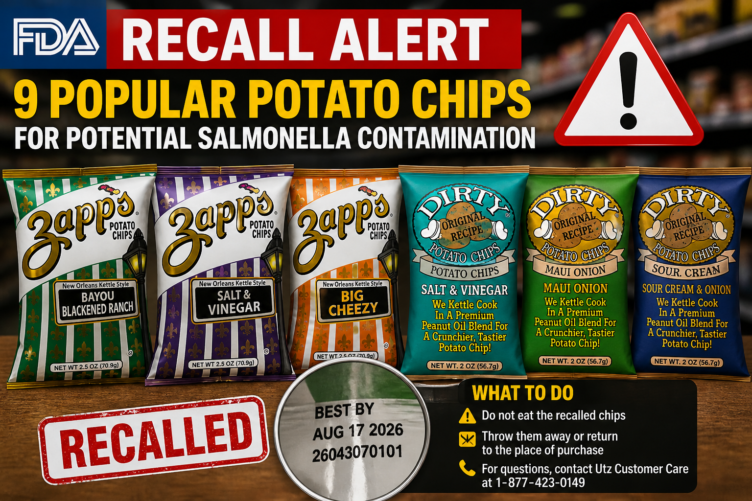 FDA recall 2026 notice on potato chips due to Salmonella contamination risk in the US